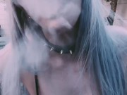 horny alternative girl smoker shows her pussy  (fetish)  12/16