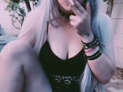 horny alternative girl smoker shows her pussy  (fetish)  14/16