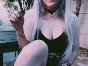 horny alternative girl smoker shows her pussy  (fetish)  16/16