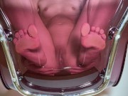 pussy playing on my pink glass chair 3/16