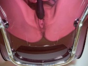 pussy playing on my pink glass chair 9/16