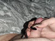 Handjob with Long nails in black and gold *weak cumshot* 4/16