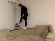 [Preview] Stepsis Enslaved Her Stepbro and Humiliates Him With Her Socks - Gagging, Trampling Femdom