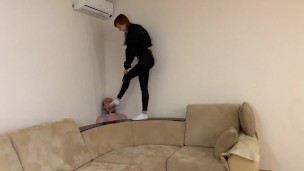 [Preview] Stepsis Enslaved Her Stepbro and Humiliates Him With Her Socks - Gagging, Trampling Femdom