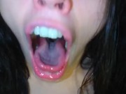 PinkMoonLust Has Mouth Spit Drool Fetish Custom Video Order! Paid Slut GAGS HARD to Make Saliva Fast