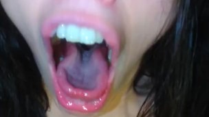 PinkMoonLust Has Mouth Spit Drool Fetish Custom Video Order! Paid Slut GAGS HARD to Make Saliva Fast