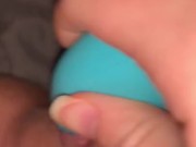 Teen plays with pussy with toy- Cum challenge 