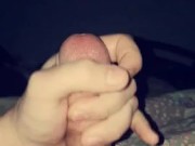 Moaning softly while I jerk off after I get off work