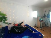 Lesbi couple girls have hitachi sex with straightjacket and latex, bdsm fetish hot 4k video 4/16