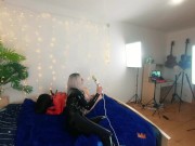 Lesbi couple girls have hitachi sex with straightjacket and latex, bdsm fetish hot 4k video 9/16