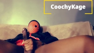 BBC Cosplay Obito jacking off to a vocal couple