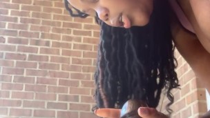@missniemacream balcony fuck with huge dildo