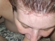 Big tit PAWG milf sucks cock while man watches pornhub 3/16