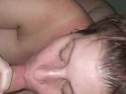 Big tit PAWG milf sucks cock while man watches pornhub 7/16