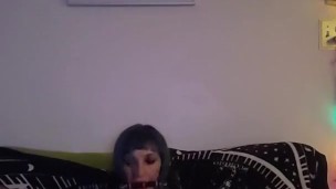 Dirty tattooed slut anal masturbation 