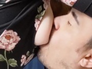 Button Nurses Tip While Sitting in His Lap - Screenshot 2 of 16 - Nipples