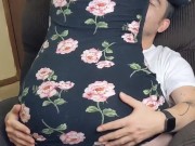 Button Nurses Tip While Sitting in His Lap - Screenshot 3 of 16 - Adult Breastfeeding