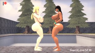 Chell & Tsunade - Frienship Dance (SFM Animation).(HD)