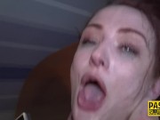 Skinny redhead gets dominated and sucks 8/16