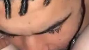 My Sexy mixed husband eating my hairy redhead pussy under the covers