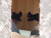 Rubbing my pussy while I wait for my date. Pantyhose and boots 15/16