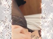 Rubbing my pussy while I wait for my date. Pantyhose and boots 6/16