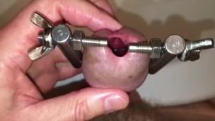 Urethral stretching with super device! My urethra is filled with sperm.