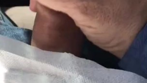 Hot Guy strokes cock in public for wife in the car moaning, can’t stop and must cum