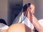 Gorgeous Veronika Cummings Teasing & Showing Off Her Creamy Caribbean Pussy in Front of Her Window