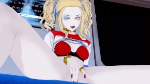 Harley Quinn fingers herself on a crowded subway - DC Comics Hentai.