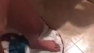 Ts Shemale masturbates in the bath finishing with cum 