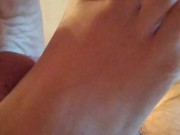 First recorded footjob, cumshot on feet 15/16