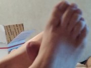 First recorded footjob, cumshot on feet 4/16
