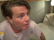 Fake Hostel Hot Cute Teenager Stuck In A Door getting Fucked By Two Guys 2/16