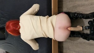 CD Sissy struggle with anal fuck machine: "Hold your place please!!"