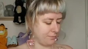 Alt Girl Fills Her Mouth With Chocolate and Drools