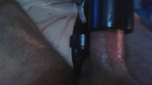 Vacuum cleaner sucks my balls and cock at the same time nice pre cum