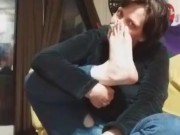 She catches you watching her feet and decides to tease you 10/16