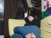 She catches you watching her feet and decides to tease you 3/16