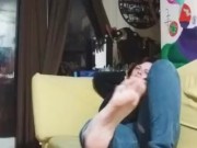 She catches you watching her feet and decides to tease you 8/16