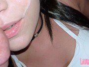 Fodendo a putinha Brasileira e gozando na boca e no rostinho lindo dela . 16/16