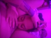 eating babe under the soft pink light 8/16