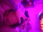 eating babe under the soft pink light 9/16