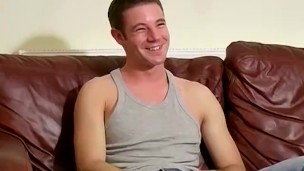 Sexy UK amateur Jake moans from pleasure while jerking solo