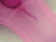 Cute teen's wet pussy squirting multiple orgasms through pink panties! 1/16