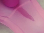 Cute teen's wet pussy squirting multiple orgasms through pink panties! 11/16