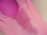 Cute teen's wet pussy squirting multiple orgasms through pink panties! 16/16