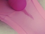 Cute teen's wet pussy squirting multiple orgasms through pink panties! 2/16