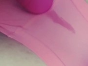 Cute teen's wet pussy squirting multiple orgasms through pink panties! 4/16