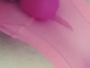 Cute teen's wet pussy squirting multiple orgasms through pink panties! 5/16